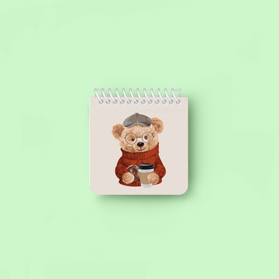 دفتر یادداشت سیمی مربعی "Teddy 2"