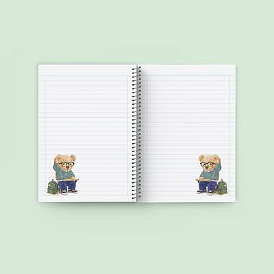 دفتر تحصیلی خط دار "Curious Teddy"